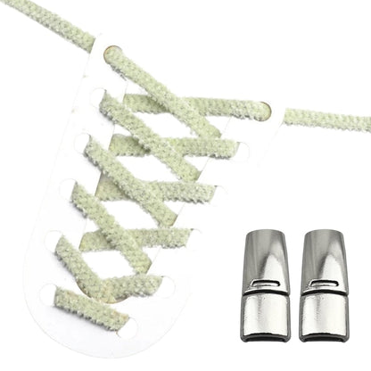 Productafbeelding van fluffy elastische veters van 7 mm met magneetsluiting in de kleur lichtgroen