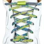 Elastische veters zonder strikken glitter 6mm capsule sluiting splash met stretch uitgerekt