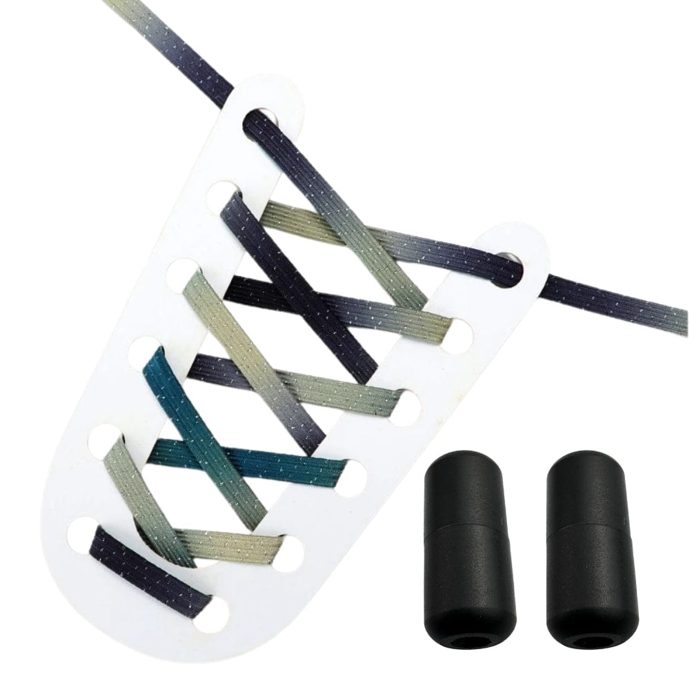 Productafbeelding van glitter elastische veters van 6 mm met capsule sluiting in de kleur stars