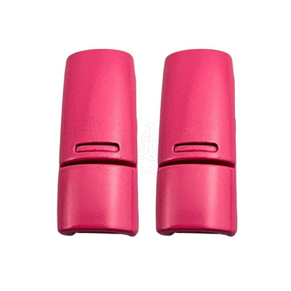 Elastische veters zonder strikken magnetische sluiting 6–9mm fuchsia detailfoto van hoe de sluiting werkt