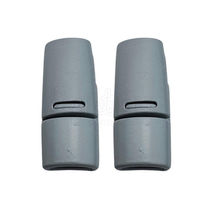 Elastische veters zonder strikken magnetische sluiting 6–9mm grijs detailfoto van hoe de sluiting werkt
