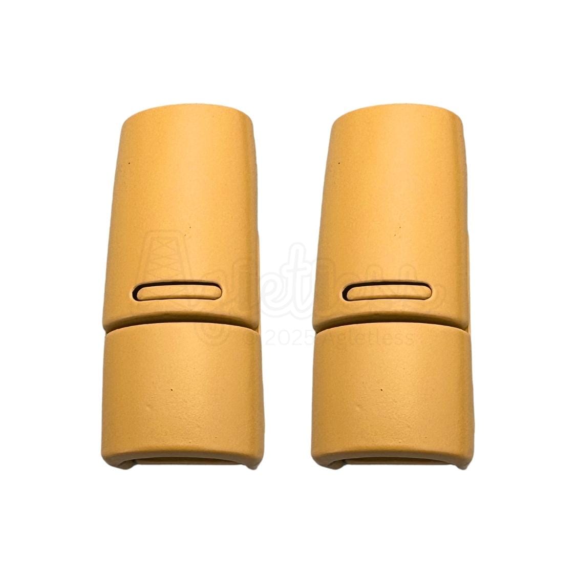 Elastische veters zonder strikken magnetische sluiting 6–9mm lichtbruin detailfoto van hoe de sluiting werkt