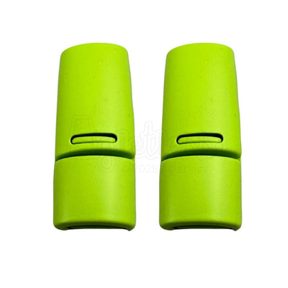 Elastische veters zonder strikken magnetische sluiting 6–9mm lichtgroen detailfoto van hoe de sluiting werkt