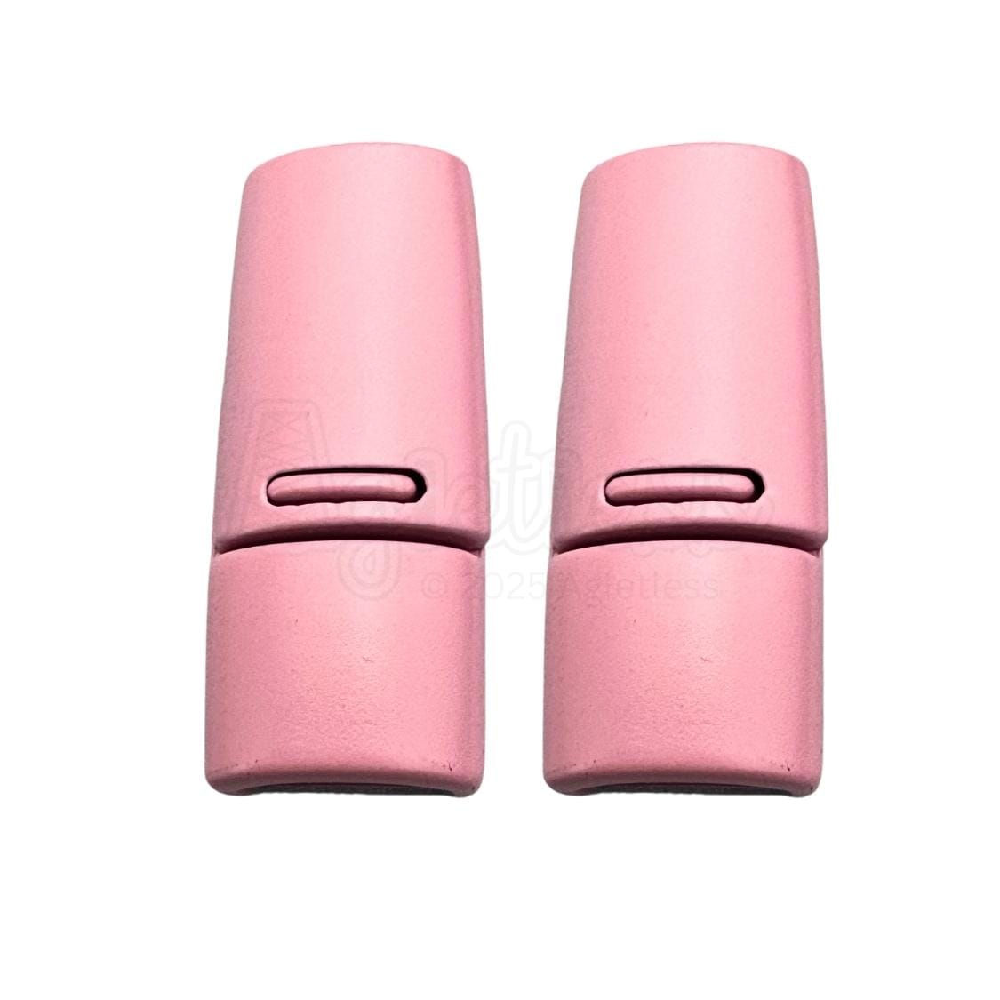 Elastische veters zonder strikken magnetische sluiting 6–9mm roze detailfoto van hoe de sluiting werkt