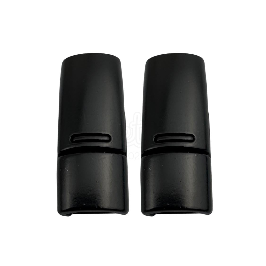 Elastische veters zonder strikken magnetische sluiting 6–9mm zwart detailfoto van hoe de sluiting werkt