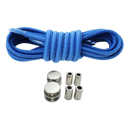 Productafbeelding van ovale elastische veters van 4 mm met luxe lock sluiting in de kleur blauw