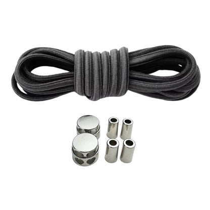 Productafbeelding van ovale elastische veters van 4 mm met luxe lock sluiting in de kleur donkergrijs