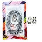 Elastische veters zonder strikken ovaal 4mm luxe lock grijs in luxe verpakking