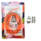 Elastische veters zonder strikken ovaal 4mm luxe lock oranje in luxe verpakking