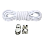 Productafbeelding van ovale elastische veters van 4 mm met luxe lock sluiting in de kleur wit