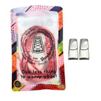 Elastische veters zonder strikken paisley 9mm magnetische sluiting rood wit in luxe verpakking