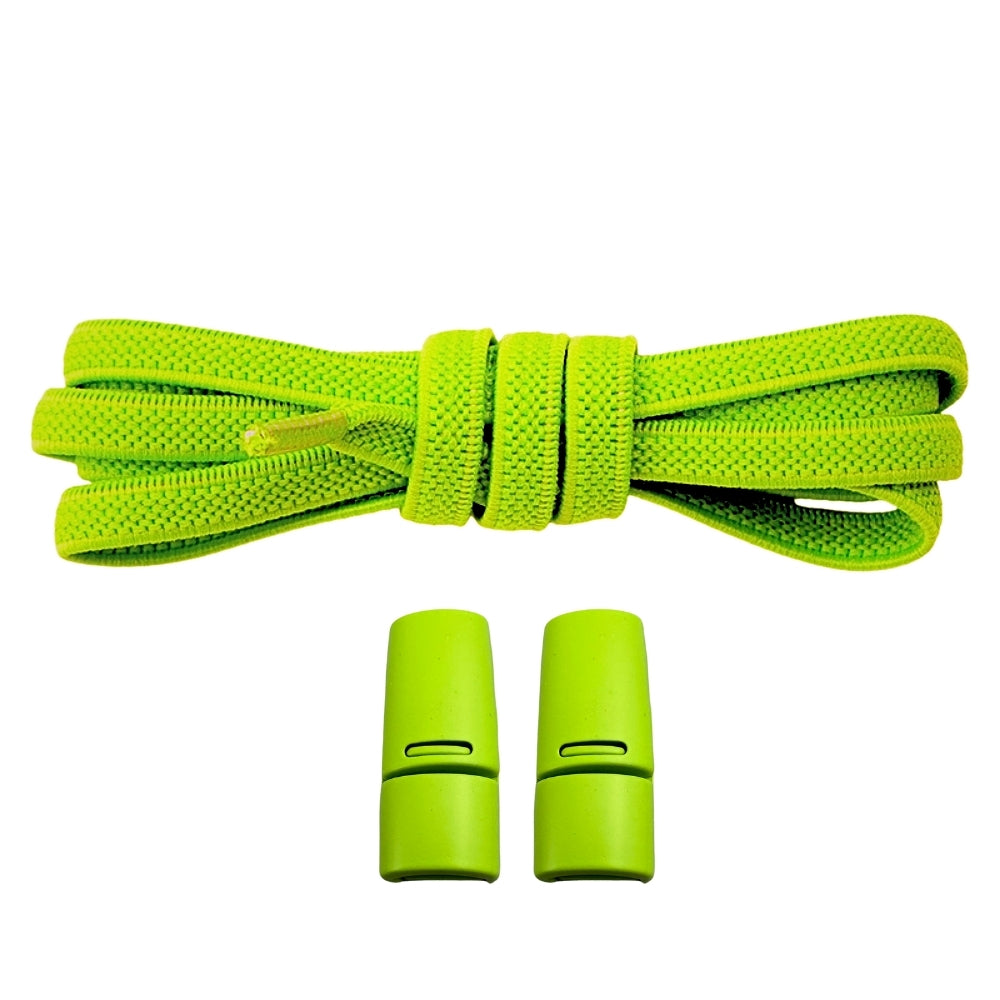 Productafbeelding van platte elastische veters van 6 mm met magneetsluiting in de kleur appelgroen