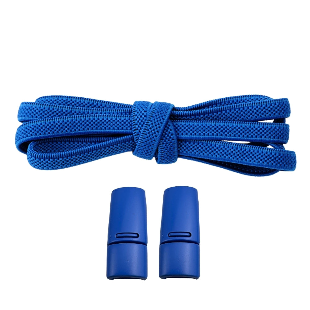 Productafbeelding van platte elastische veters van 6 mm met magneetsluiting in de kleur blauw