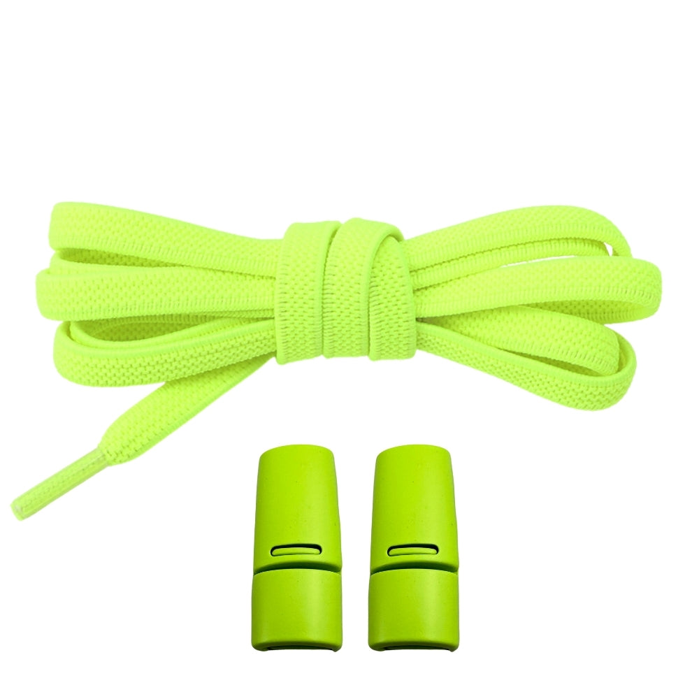 Productafbeelding van platte elastische veters van 6 mm met magneetsluiting in de kleur fluorescerend groen