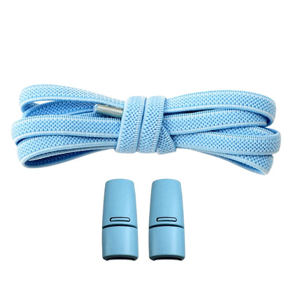 Productafbeelding van platte elastische veters van 6 mm met magneetsluiting in de kleur hemelsblauw