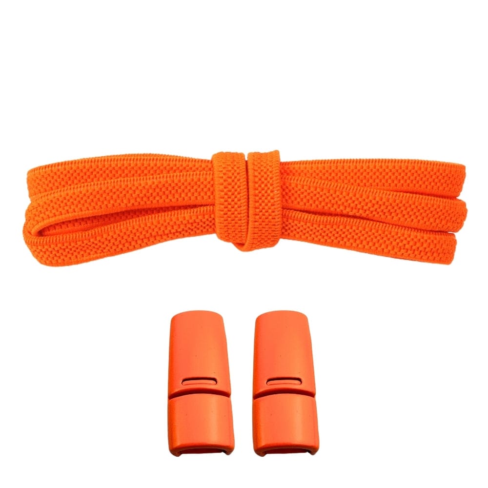 Productafbeelding van platte elastische veters van 6 mm met magneetsluiting in de kleur oranje