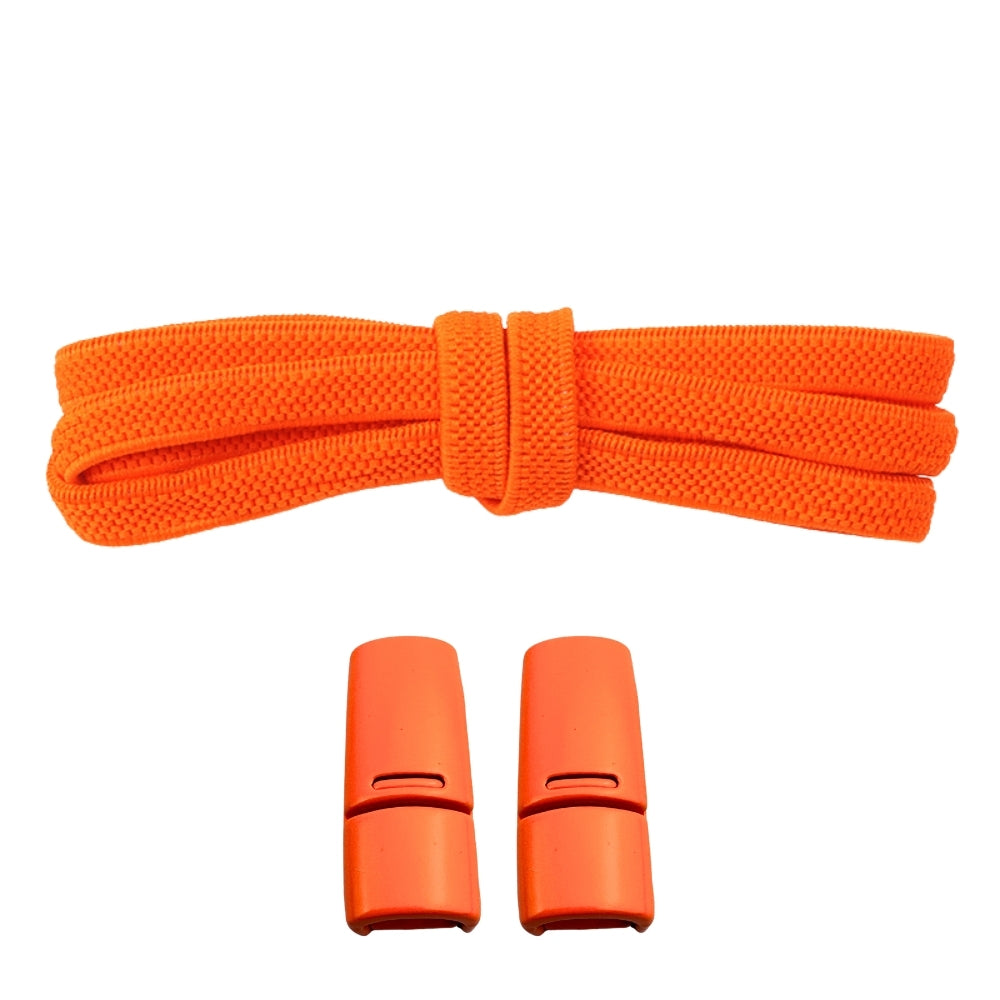 Productafbeelding van platte elastische veters van 6 mm met magneetsluiting in de kleur oranje