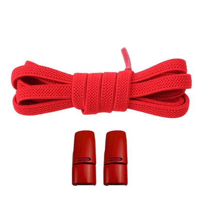 Productafbeelding van platte elastische veters van 6 mm met magneetsluiting in de kleur rood