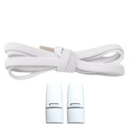 Productafbeelding van platte elastische veters van 6 mm met magneetsluiting in de kleur wit