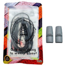 Elastische veters zonder strikken plat 6mm magnetische sluiting antraciet in luxe verpakking