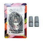 Elastische veters zonder strikken plat 6mm magnetische sluiting grijs in luxe verpakking