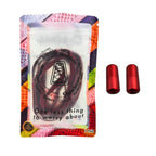 Elastische veters zonder strikken plat 6mm metalen draai capsule wijnrood in luxe verpakking