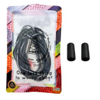 Elastische veters zonder strikken plat 6mm metalen draai capsule zwart wit in luxe verpakking