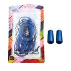 Elastische veters zonder strikken plat 7mm capsule sluiting blauw in luxe verpakking