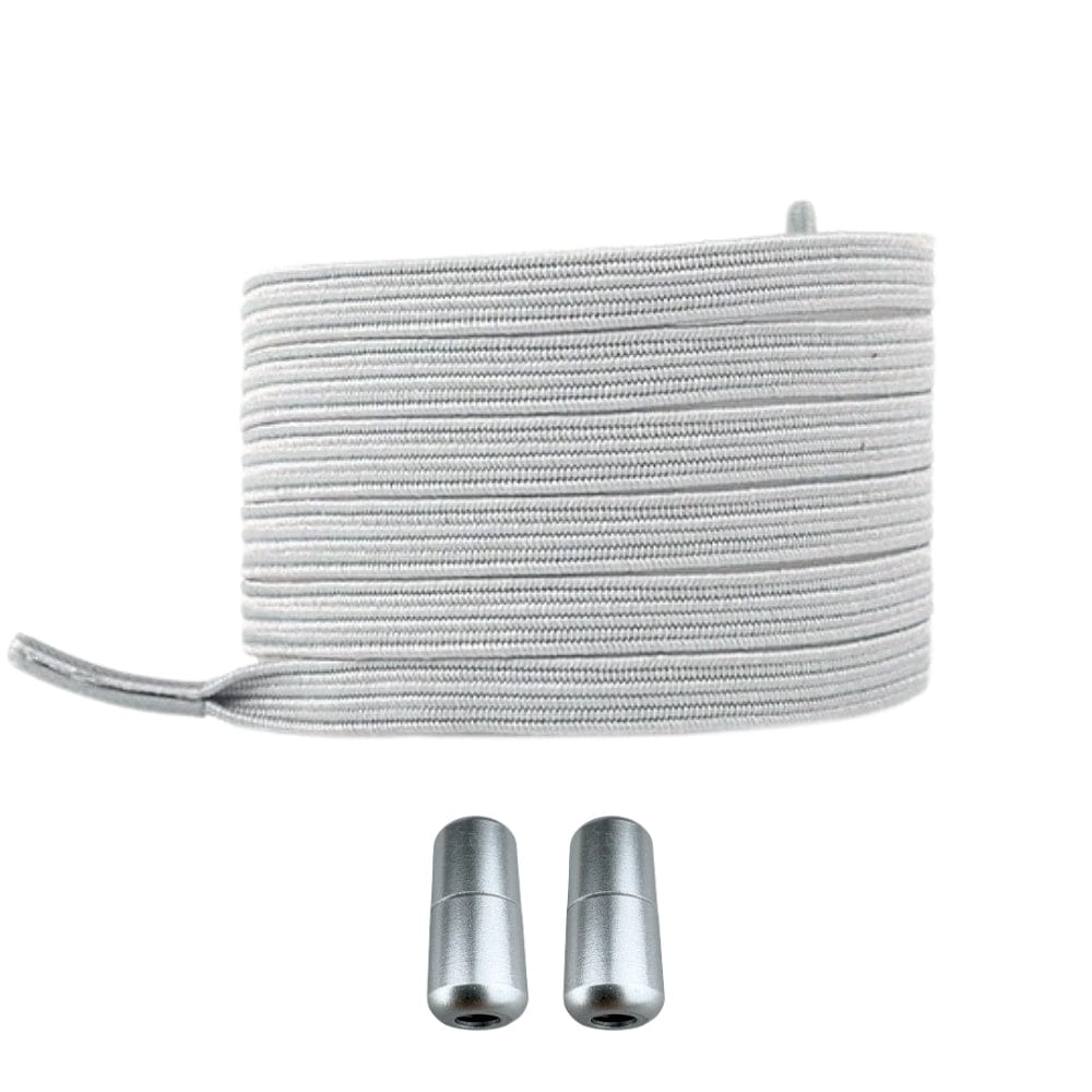 Productafbeelding van platte elastische veters van 7 mm met capsule sluiting in de kleur grijs