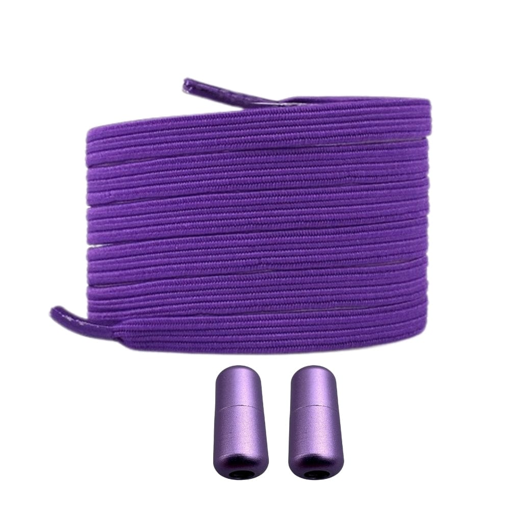 Productafbeelding van platte elastische veters van 7 mm met capsule sluiting in de kleur paars