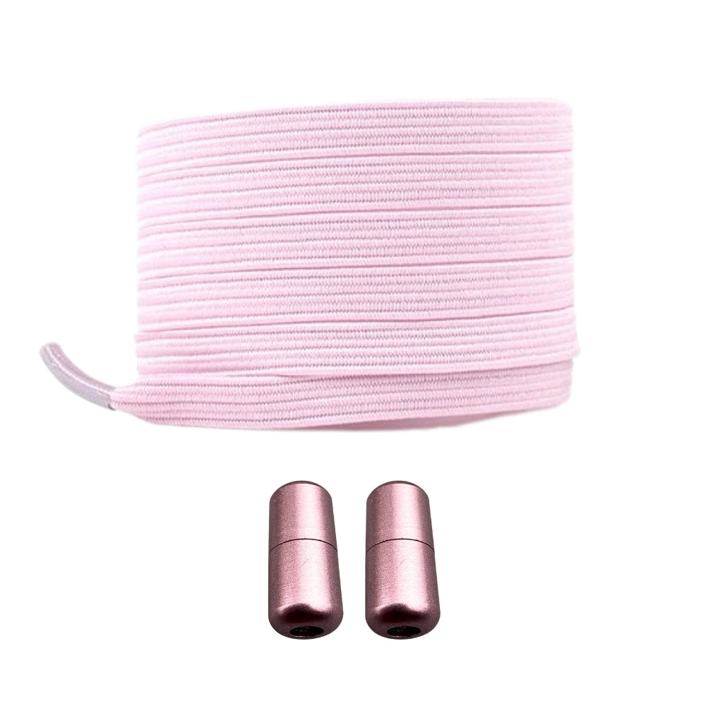 Productafbeelding van platte elastische veters van 7 mm met capsule sluiting in de kleur roze