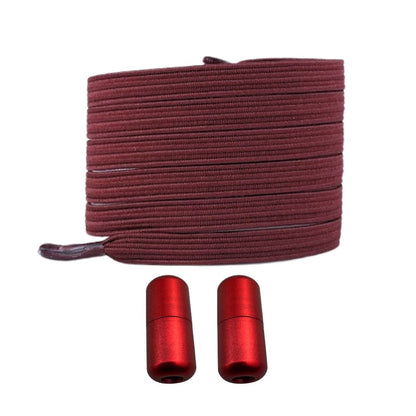 Productafbeelding van platte elastische veters van 7 mm met capsule sluiting in de kleur wijnrood