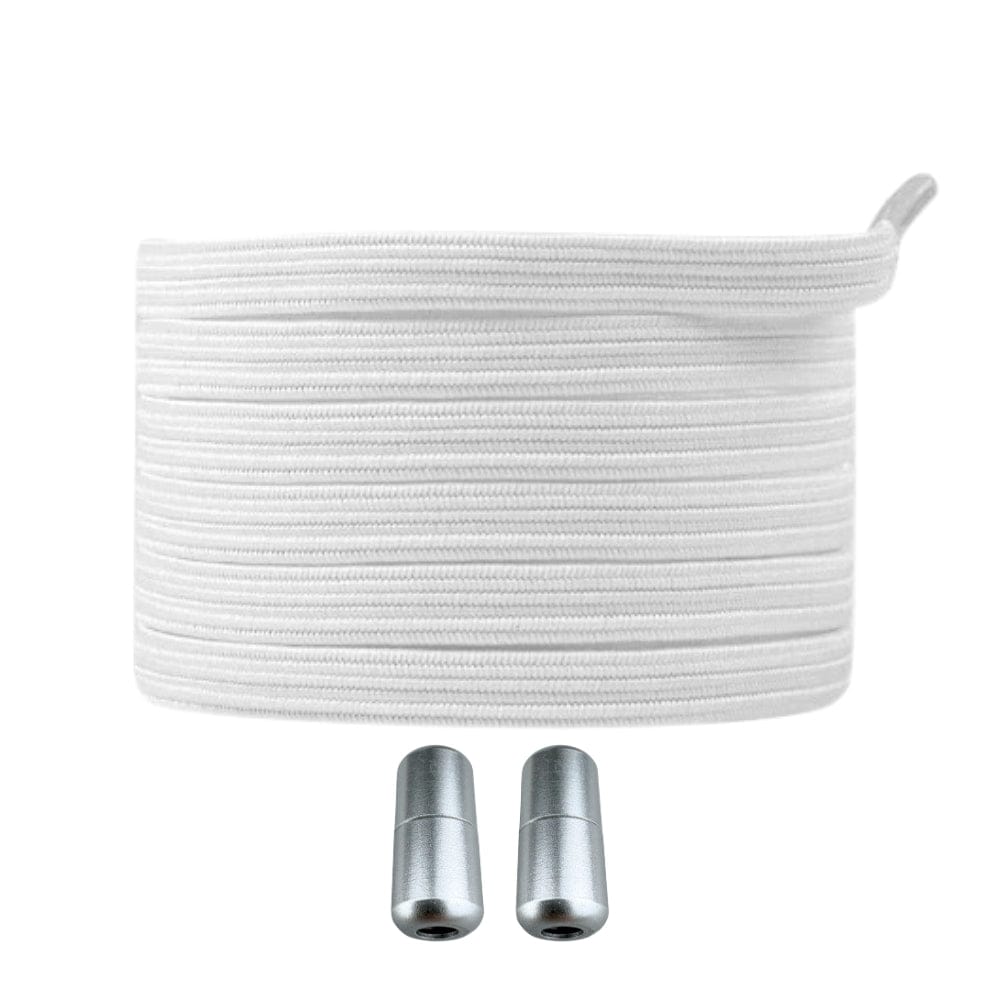 Productafbeelding van platte elastische veters van 7 mm met capsule sluiting in de kleur wit