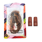 Elastische veters zonder strikken plat 7mm magnetische sluiting bruin in luxe verpakking