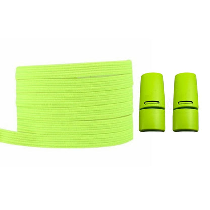 Productafbeelding van platte elastische veters van 7 mm met magneetsluiting in de kleur fluorescerend groen