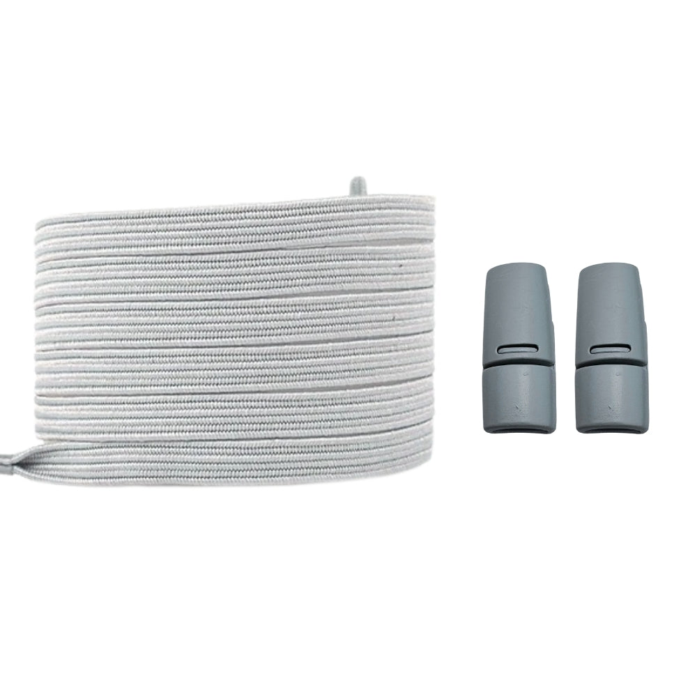 Productafbeelding van platte elastische veters van 7 mm met magneetsluiting in de kleur grijs