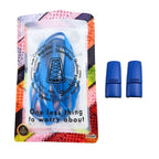 Elastische veters zonder strikken plat 7mm magnetische sluiting hemelsblauw in luxe verpakking