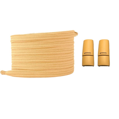 Productafbeelding van platte elastische veters van 7 mm met magneetsluiting in de kleur lichtbruin