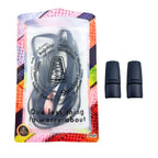 Elastische veters zonder strikken plat 7mm magnetische sluiting marineblauw in luxe verpakking