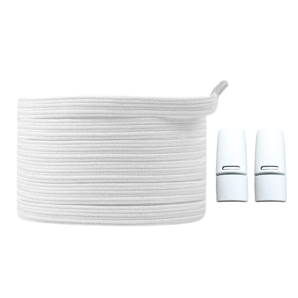 Productafbeelding van platte elastische veters van 7 mm met magneetsluiting in de kleur wit