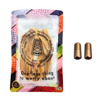 Elastische veters zonder strikken plat 8mm metalen draai capsule lichtbruin in luxe verpakking