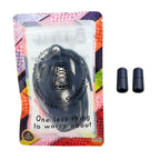 Elastische veters zonder strikken plat 8mm metalen draai capsule marineblauw in luxe verpakking