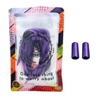 Elastische veters zonder strikken plat 8mm metalen draai capsule paars in luxe verpakking