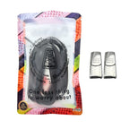 Elastische veters zonder strikken plat 9mm magnetische sluiting donkerbruin in luxe verpakking