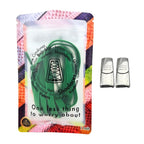 Elastische veters zonder strikken plat 9mm magnetische sluiting groen in luxe verpakking