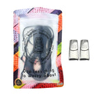 Elastische veters zonder strikken plat 9mm magnetische sluiting marineblauw in luxe verpakking