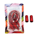 Elastische veters zonder strikken plat 9mm metalen draai capsule rood in luxe verpakking