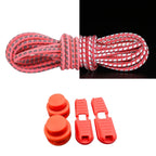 Productafbeelding van reflecterende ronde elastische veters van 3 mm met lock sluiting in de kleur fluorescerend roze