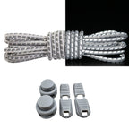 Productafbeelding van reflecterende ronde elastische veters van 3 mm met lock sluiting in de kleur grijs