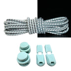 Productafbeelding van reflecterende ronde elastische veters van 3 mm met lock sluiting in de kleur lichtgroen